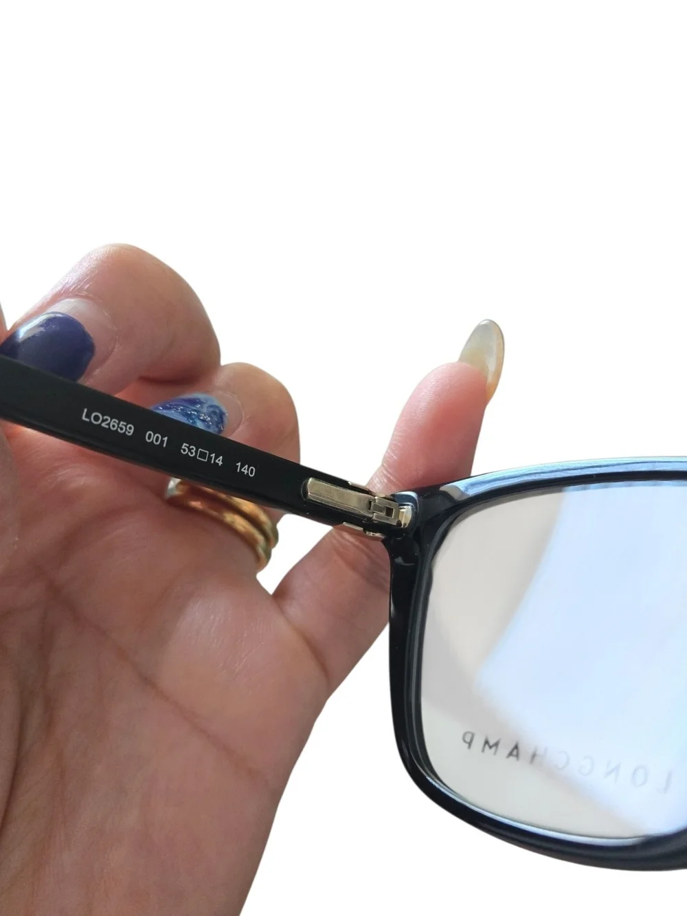 Longchamp LO2659 (001) Black Women's Rectangular Eyeglasses 53-14-140/Demo Lens